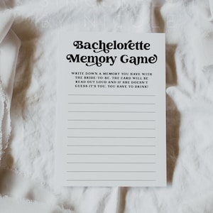 Bachelorette Memory Game, Editable Printable Groovy Bachelorette Games, Retro Bachelorette Memory Game, 70's Bachelorette Game CHARLI