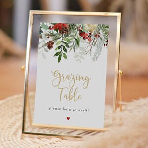 Christmas Party Grazing Table Sign Template Editable Printable Winter