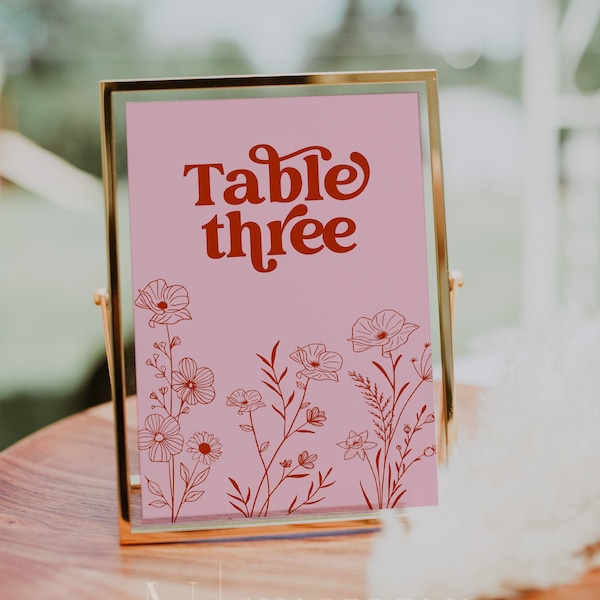 Floral Wedding Table Numbers - Etsy