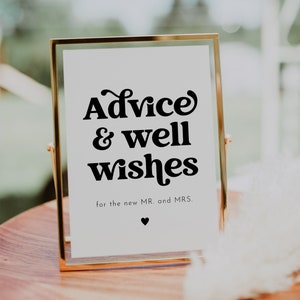 Advice and Wishes Wedding Sign, Well Wishes, Advice Wishes for New Mr and Mrs, Boho Wedding Sign, Newlywed Advice Sign Printable    | Charli