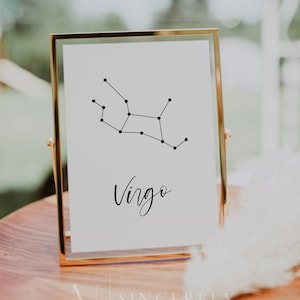 Astrological Signs Table Numbers, Zodiac Wedding Table Cards, Card Seating Chart Ethereal Wedding, Zodiac Constellation Table Cards | Harper