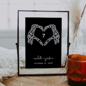 Gothic Table Numbers for Wedding Template, Halloween Gothic Wedding Table Numbers, Halloween Table Numbers, Skeleton Wedding, Moody CORDELIA
