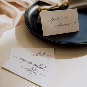 Minimalist Buffet Card Template, Food Labels Cards, Modern Minimalist Buffet Card Template, Simple Buffet Labels, Elegant Food Label OLIVIA