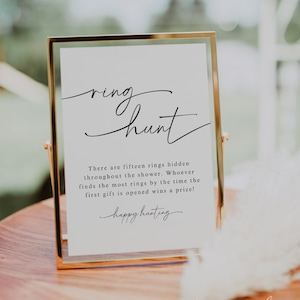 Ring Hunt Bridal Shower Game, Bridal Shower Game Sign, The Ring Game, Bridal Shower Game Template, Minimalist Bridal Shower Games | Olivia