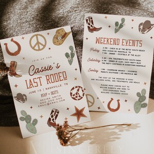 Western Bachelorette Party Invitation, Rodeo Bachelorette Invitation Template, Cowgirl Bachelorette, Nashville Bachelorette, Rodeo  | Bonnie