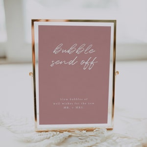 Bubble Send Off Sign, Editable Printable Wedding Bubble Send Off Sign, Modern Wedding Bubbles Of Well Wishes, Bubble Send Off Sign | Serena