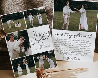 Photo Holiday Card Template, Minimalist Christmas Card, Photo Christmas Card Template, Modern Family Photo Christmas Card | Sofia