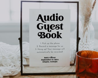 Audio Guest Book Sign, Telephone Guestbook, Phone Message Guest Book, Audio Guestbook Sign Printable, Audio Guestbook Sign Template | Charli