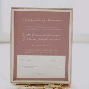 Printable Wedding Certificate, Certificate Of Marriage Template, Marriage Certificate Keepsake Print, Modern Certificate Marriage | Serena
