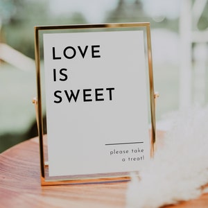Love Is Sweet, Love is Sweet Please Take a Treat Sign Printable, Please Take a Favor, Love is Sweet Take a Treat Favor Sign, Favors | Amelie
