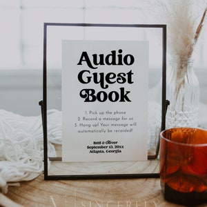 Audio Guest Book Sign, Telephone Guestbook, Phone Message Guest Book, Audio Guestbook Sign Printable, Audio Guestbook Sign Template | Charli