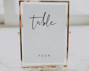 Emma | Printable Table Numbers, Editable Table Numbers Template, Wedding Table Signs Printable, Modern Table Numbers Wedding, Simple Wedding