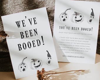 You&#39;ve Been Booed Sign, You&#39;ve Been Booed Halloween, You&#39;ve Been Booed Game, Neighbor Halloween Game, Editable Printable Booed Sign, Games