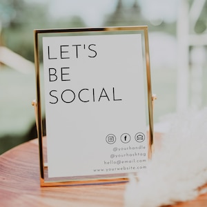 Social Media Business Sign, Social Media Sign, Follow Us On Social Media Sign, Small Business Sign, Let's Be Social Sign | Harlow
