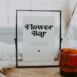 Flower Bar Sign, Flower Bar Sign Template, Bridal Shower Flower Bar, Bouquet Bar Sign, Flower Bar Sign Printable, Bridal Shower Bar | Ashe