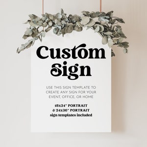 Editable Custom Sign, Printable Signs, Retro Sign Editable Printable, 18x24 Editable Sign Template, Corjl Sign, Editable Text DI | Charli
