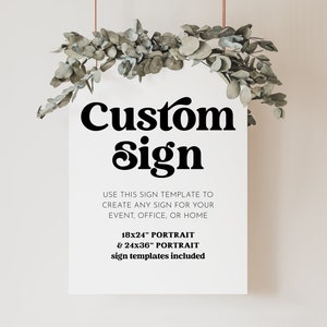 Customize Printable Sign Editable Custom Sign, Printable Signs, Retro Sign Editable Printable ...
