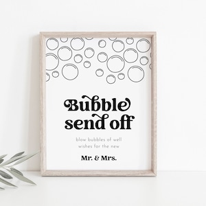 Wedding Send Off Sign, Bubble Send Off Sign, Bubble Send Off Sign Printable, Editable Newlywed Send Off Sign, Bubble Send Off Sign | Charli