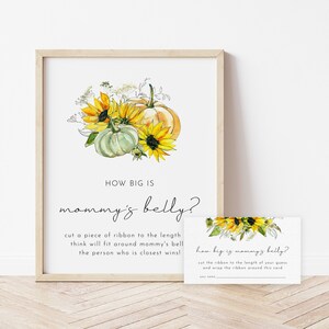 How Big Is Mommy&#39;s Belly Baby Shower Game, Fall Pumpkin Baby Shower Game Printable, Pumpkin Baby Shower Instant Download, Fall Baby | Autumn