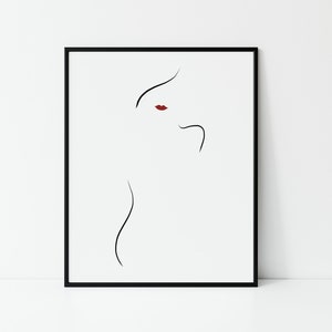 Abstract Woman Line Art Printable, Silhouette Woman, Female Body Line Drawing Printable, Woman Line Art, Minimalist Line Art, Woman Print