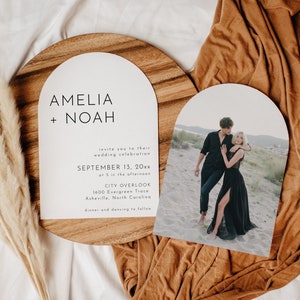 Modern Arch Wedding Stationary, Modern Wedding Invitations, Arch Wedding Invitation, Wedding Invitation Modern Minimal Template DIY | Harlow
