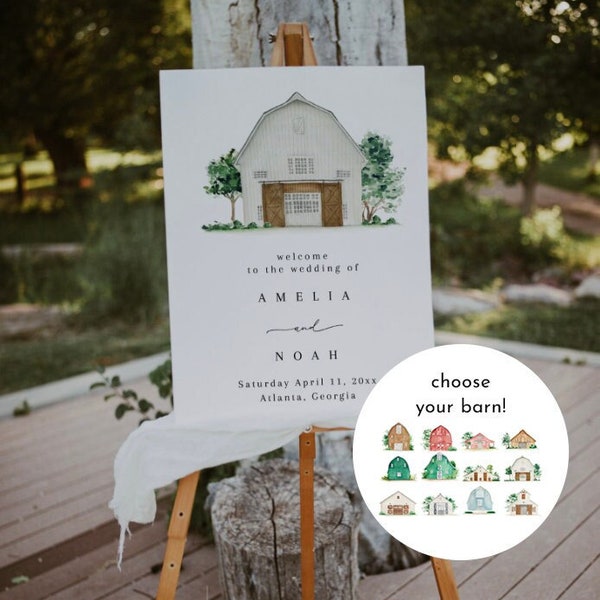 Barn Wedding Welcome Sign Template, Rustic Farmhouse Wedding Sign, Rustic Wedding Welcome Sign Editable Printable, Barn Wedding Welcome DIY