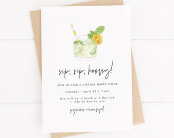 happy hour baby shower invitations
