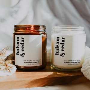 Printable Candle Label Template With Matching Candle Care Card, Modern ...