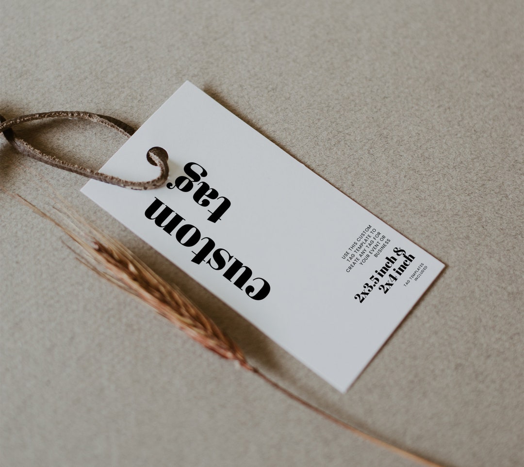 Custom Favor Tag, 100% Editable Gift Tag Template, Modern Minimal Party ...