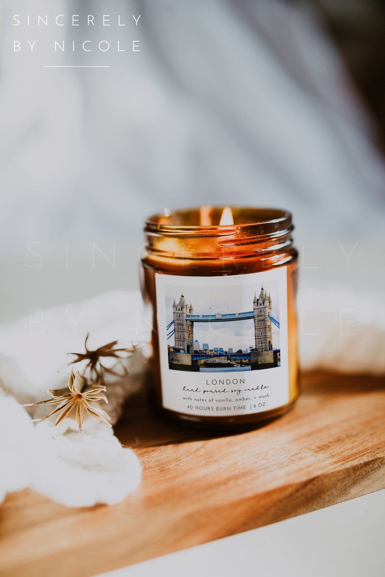 Journey London Candle Label Template City Candle Label Map Etsy