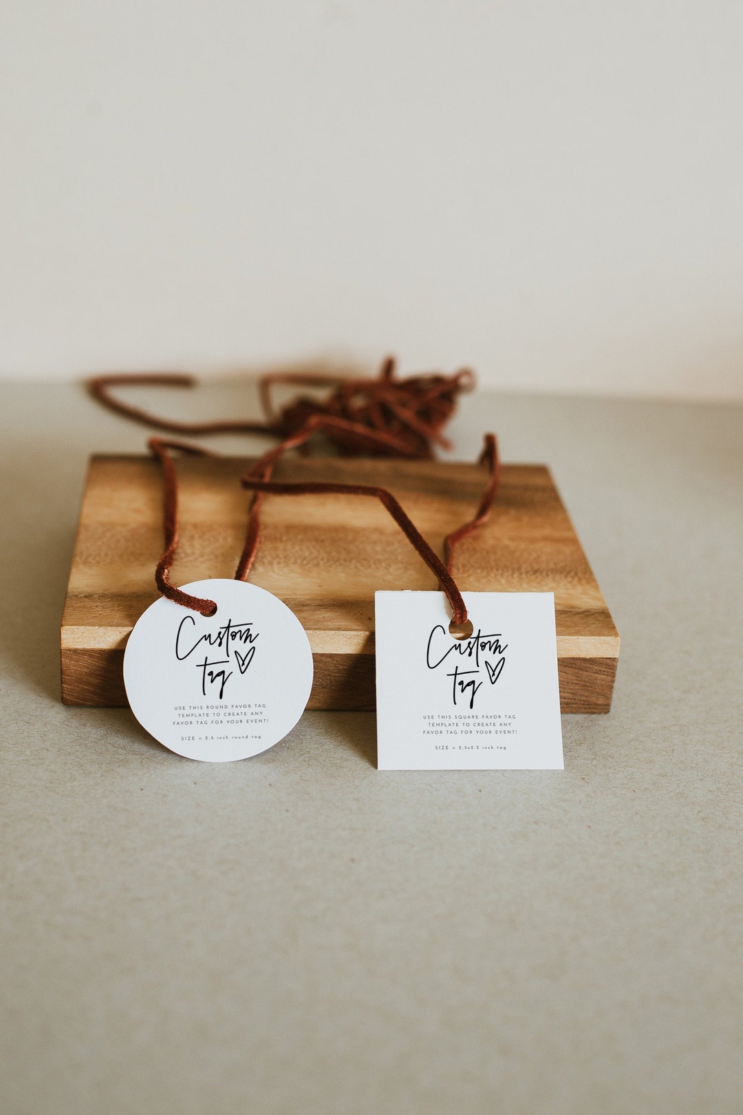 Round Favor Tag Template, Square Favor Tag Template, Editable Favor ...