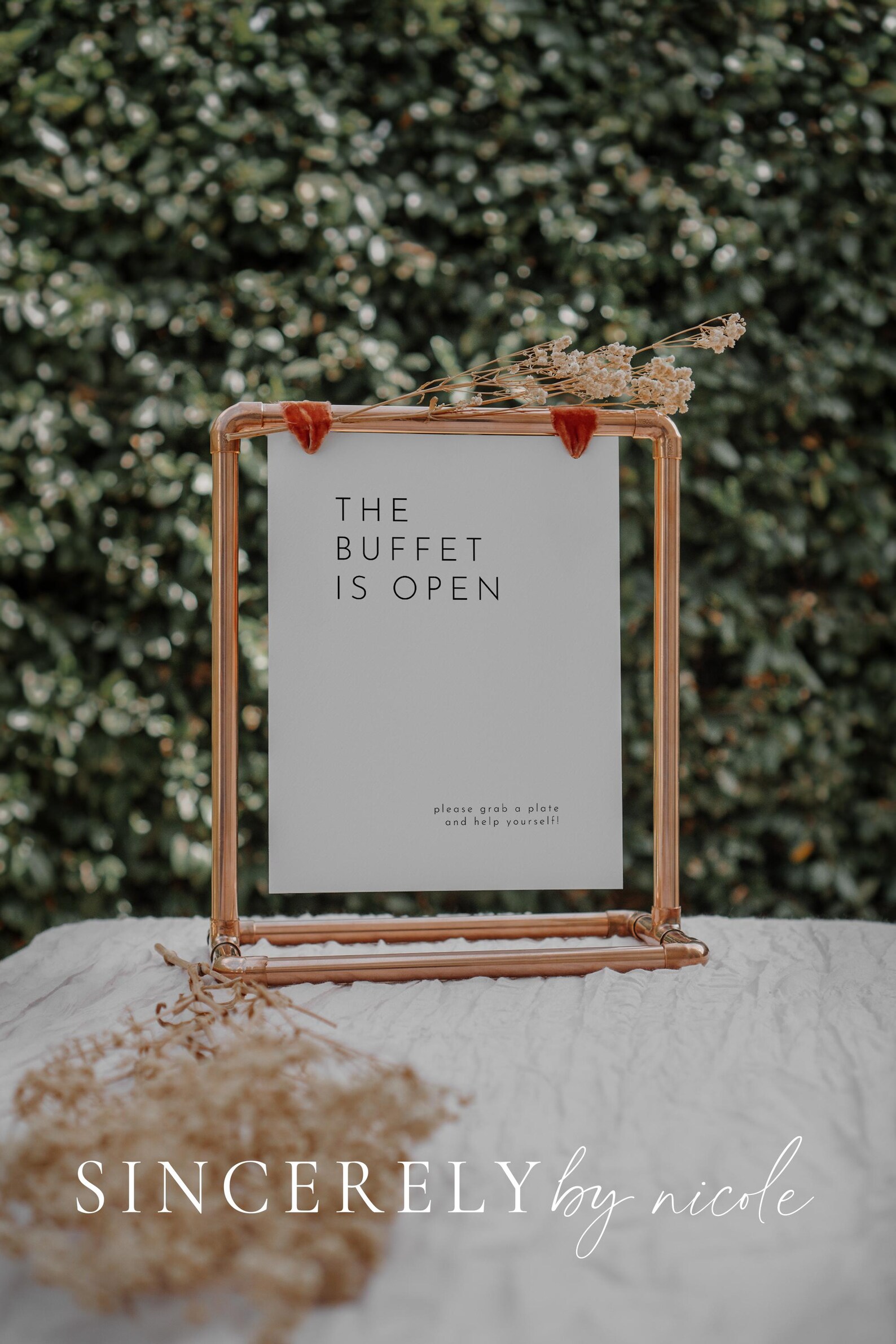 Modern Buffet Table Sign, Wedding Open Buffet Sign, Buffet is Open ...