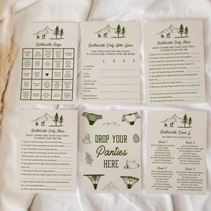 Camping Bachelorette Party Game Pack Bundle, Bachelorette Game Bundle, Printable Camping Bachelorette Game Kit, Camp Bachelorette Games TESS