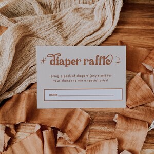 Boho Baby Shower Diaper Raffle Card, Baby Shower Diaper Raffle Game, Gender Neutral Baby Shower, Diaper Raffle Game, Diaper Raffle | Olivia