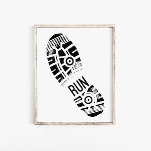RUN, Printable Quote, Marathon Wall Decor, Running Gift, Run Motivation, Runner Sign, Runner Inspirational Quote, Wall Art Print, Runner
