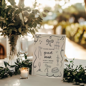 PRINTED & SHIPPED Wedding Guest Book Sign, Please Sign Our Guestbook, Wedding Guestbook Sign, Please Sign Our Guestbook Sign | Carly
