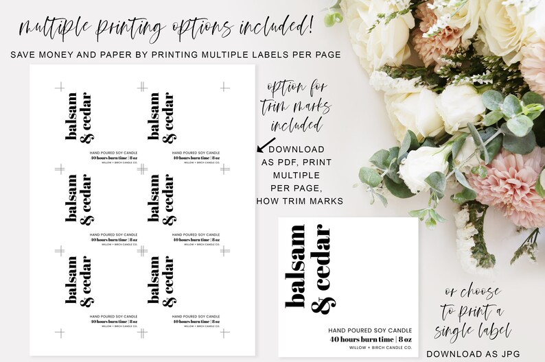 Editable Printable Candle Label Printable Candle Label - Etsy