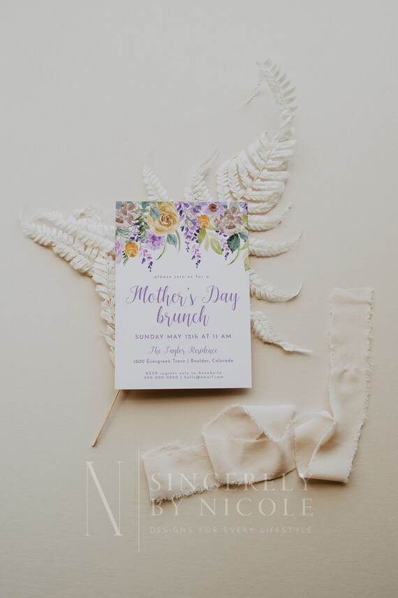 Mother's Day Brunch Invitation, Editable Printable Mother's Day Brunch Invitation Template, Floral Mother's Day Brunch, Mother's Day Invites