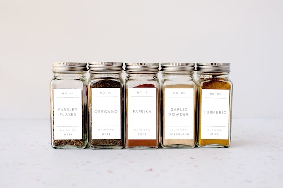 editable printable spice jar labels modern minimalist spice etsy