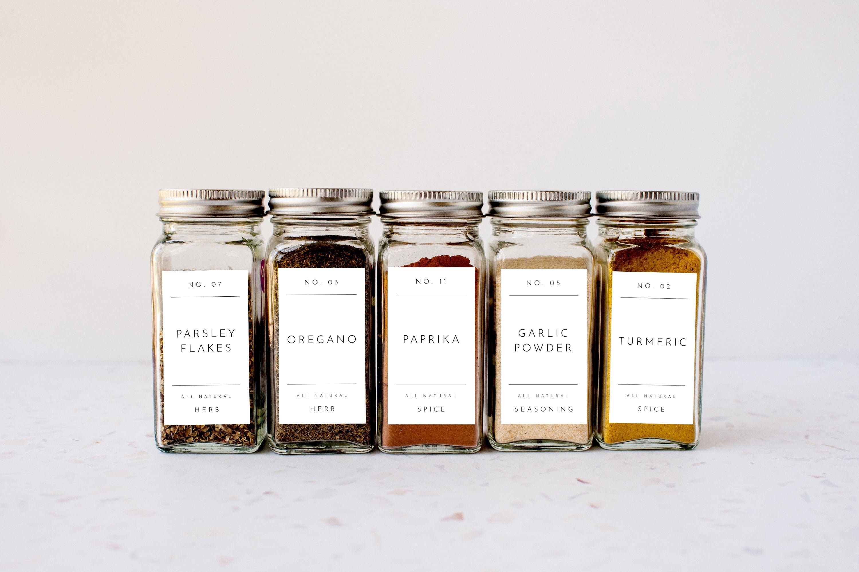 Spice Jars with Labels