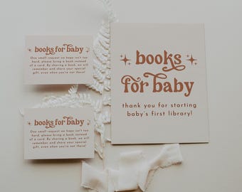 Plantilla de letrero de libros para bebé, tarjeta imprimible de libros bohemios para bebé, letrero de libro para baby shower, letrero de libro para baby shower, Canva Bring a Book / Birdie