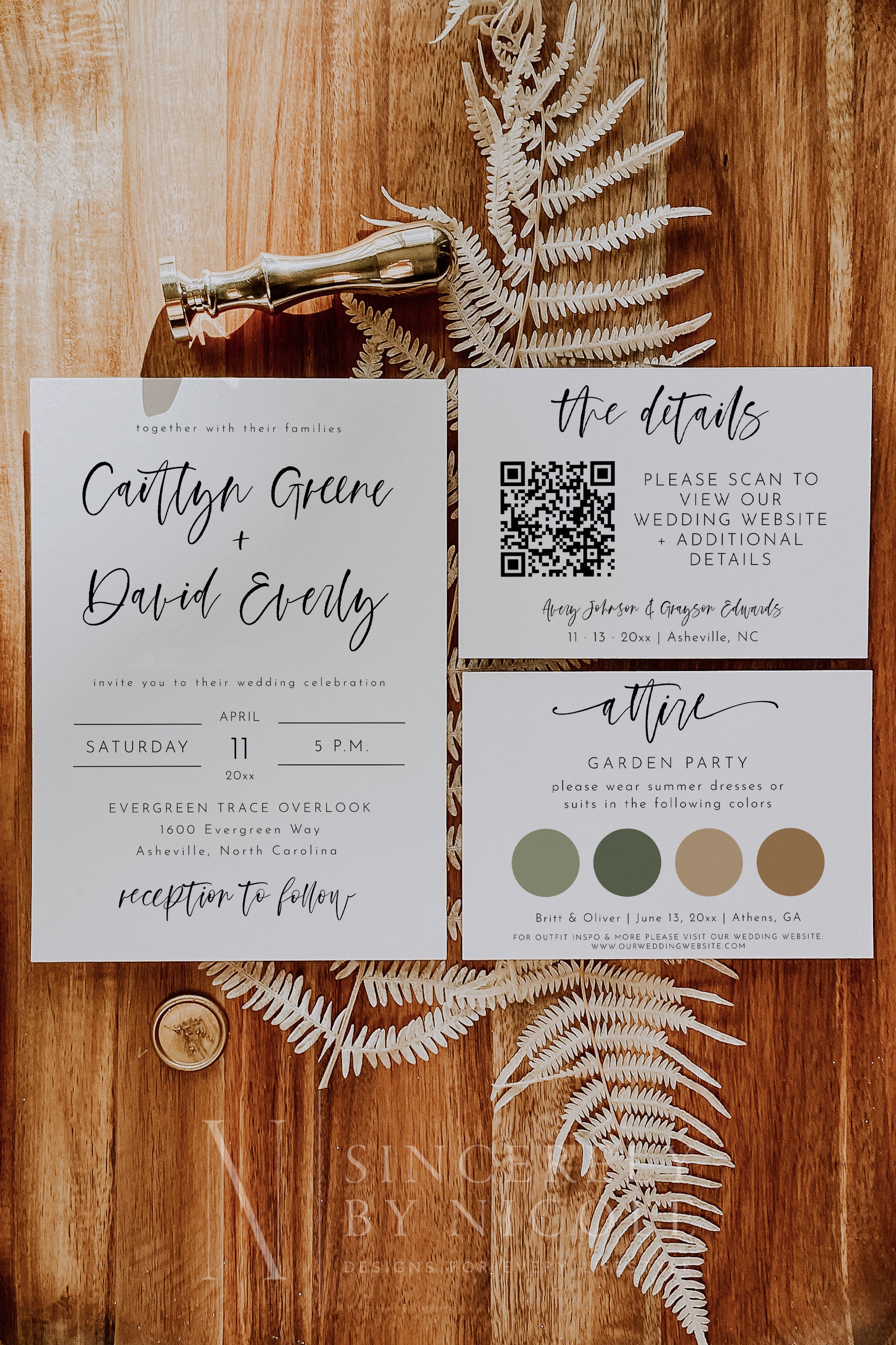 Modern Wedding Invitation Suite, Details Card QR Code, Wedding Dress Code  Insert Card, Attire Enclosure Card, Modern Minimalist, QR Harper 