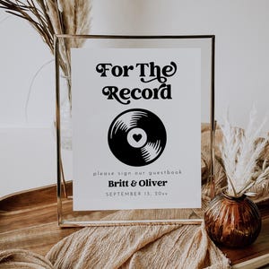 For The Record Sign Our Guestbook, Record Guestbook Sign, Vinyl Record Guestbook, For The Record Sign, Record Guest Book, Guestbook | Charli
