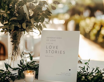 PRINTED & SHIPPED To All The Love Stories That Came Before Us, Generations Of Love Sign, Wedding Memorial Table Sign, Printed Signs | Harlow