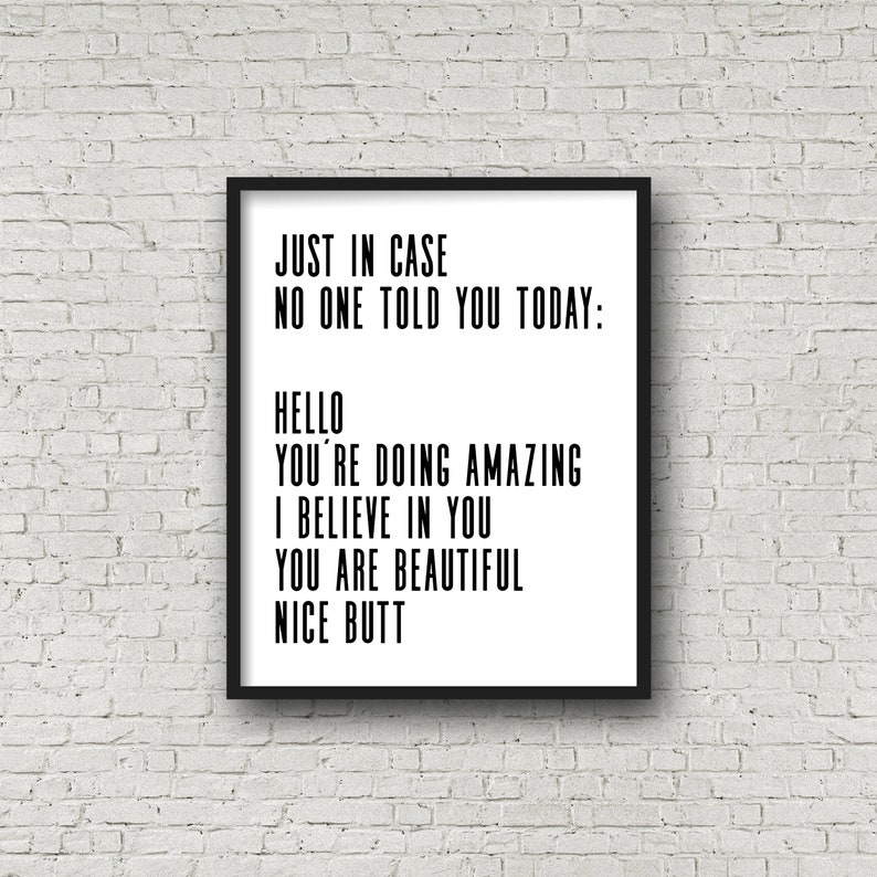 Funny Poster Funny Wall Art Typography Print Funny Wall Etsy