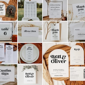 Retro Wedding Bundle, Wedding Template Bundle Editable Printable, Wedding Bundle Invitation, Wedding Bundle Template Download, DIY CHARLI