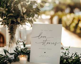 PRINTED & SHIPPED To All The Love Stories That Came Before Us, Generations Of Love Sign, Wedding Memorial Table Sign, Printed Signs | Olivia