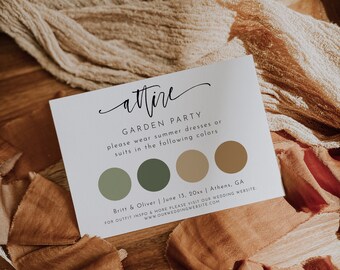 Wedding Guest Dress Code Insert Card Template, Wedding Attire Enclosure Card, Attire Dress Code, Wedding Dress Code Attire Cards | Harper