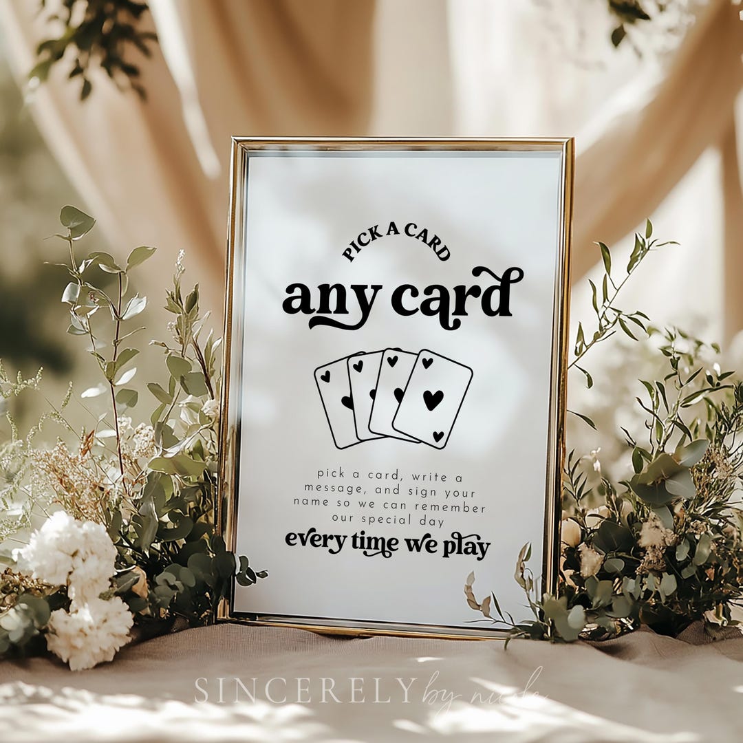 Pick A Card Guestbook Sign, Playing Cards Guestbook Sign, Please Sign ...