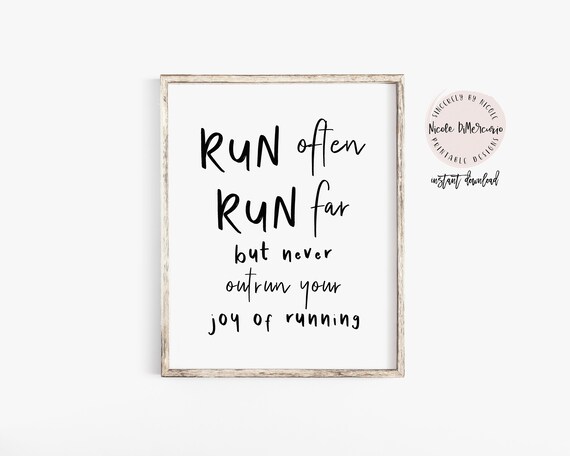 running quote congratulations poster motivational wall art etsy